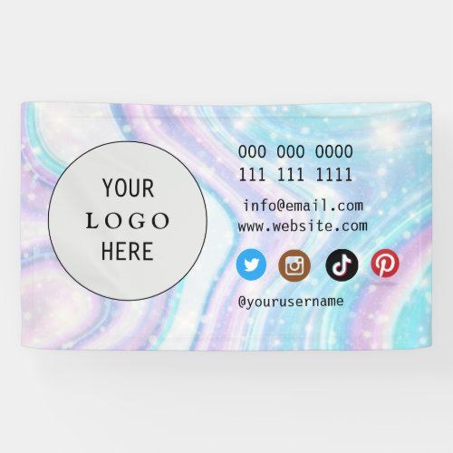 Business Social Media Logo minimalist holographic Banner