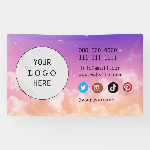 Business Social Media Logo minimalist holographic Banner