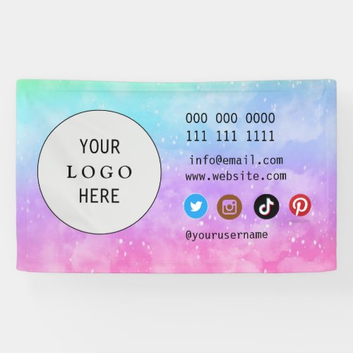 Business Social Media Logo minimalist holographic Banner