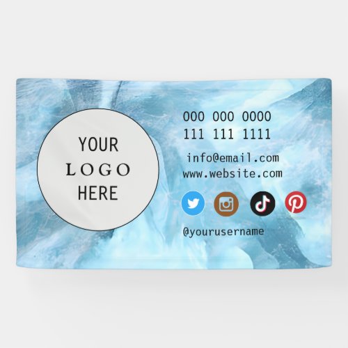 Business Social Media Logo minimalist holographic  Banner