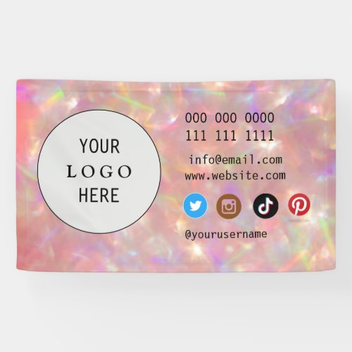 Business Social Media Logo minimalist holographic Banner
