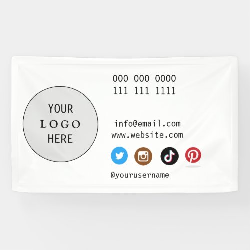 Business Social Media Logo white minimalist  Banner