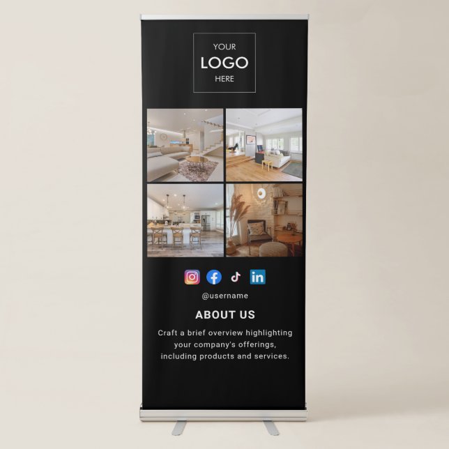 Business Social Media Photo Retractable Banner (Front)