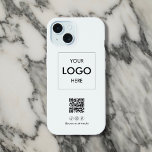 Business Social Media QR Code Black iPhone 15 Case<br><div class="desc">Elevate your business branding with our custom iPhone case! Designed to make your brand stand out, this case features your logo prominently displayed. Below the logo, we've added a convenient QR code for easy access to your website or promotions. Plus, there's space for three social media icons and your username...</div>