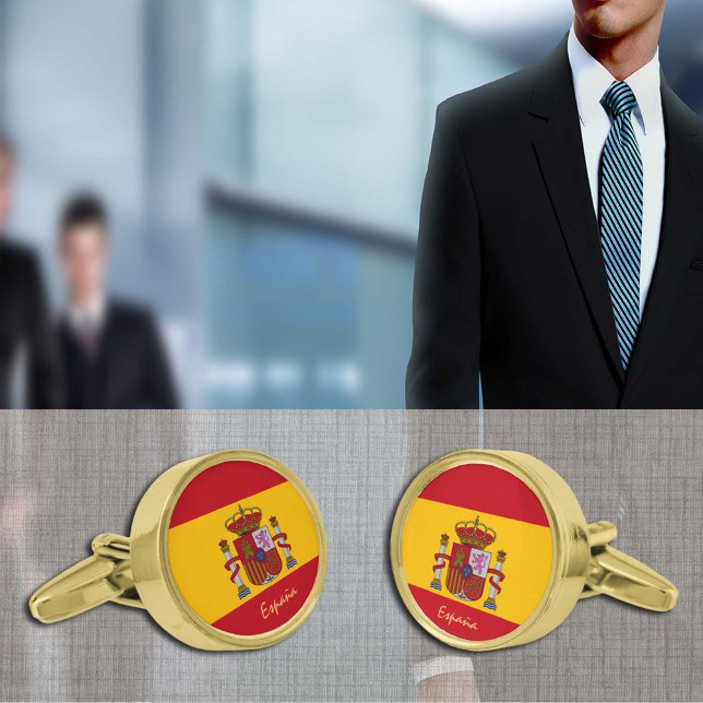 Business Spain & Spanish Flag fashion / sports fan Cufflinks (Creator Uploaded)