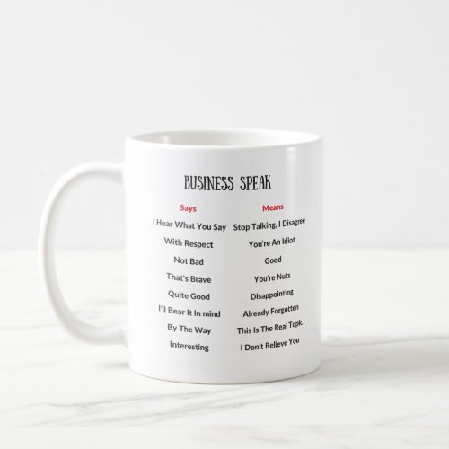 Business Speak Translator Mug