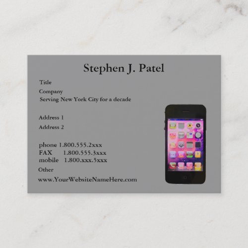 Business Specialist Smart Phone Business Card