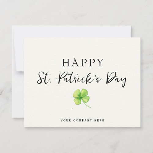 Business St Patricks Day Promotional  Card