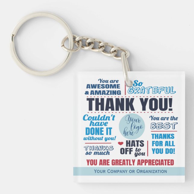 Business Staff Customer Thank You Appreciation Keychain (Front)