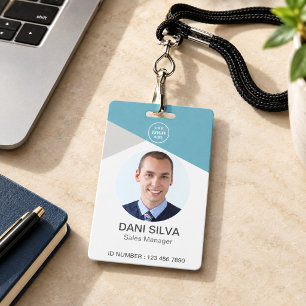 Business Staff Employee Uniform Photo Barcode Badge