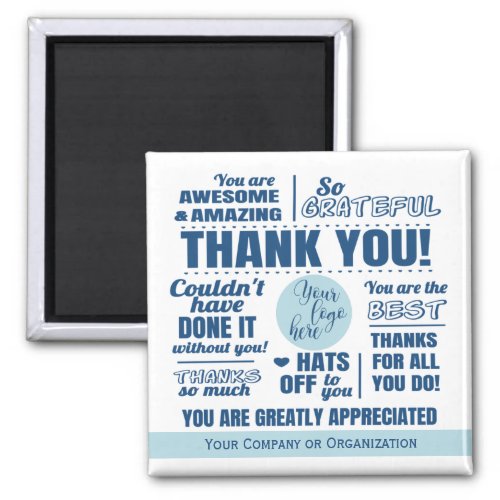 Business Staff Thank You Appreciation Blue Magnet