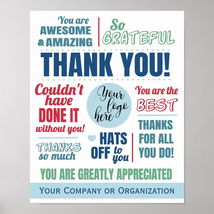 Business Staff Thank You Appreciation Poster | Zazzle