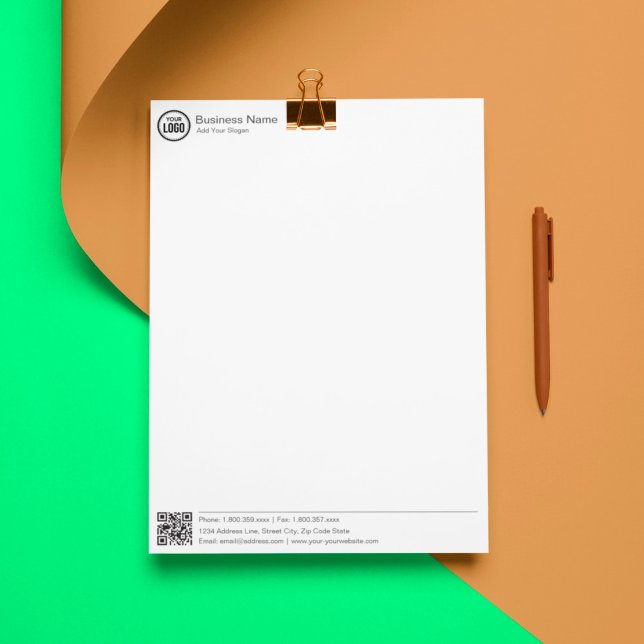 Business Stationary Template With Logo And QR Code Letterhead (Creator Uploaded)