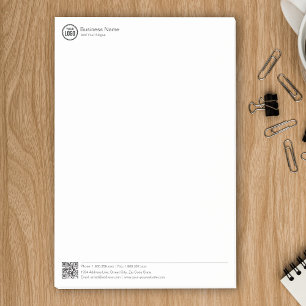Business Stationary Template With Logo And QR Code Post-it Notes
