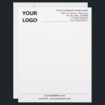 Business Stationery Branded Letterhead Example<br><div class="desc">Custom Colors and Fonts - Design Your Own Simple Personalized Branded Business Office Letterhead Example with Logo / Branding Stationery Office Supplies - Add Your Logo - Image - Photo or QR Code / and Name - Company / Address - Contact Information / more - Resize and move or remove...</div>