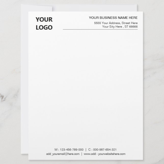 Business Stationery Company Letterhead Template (Front)