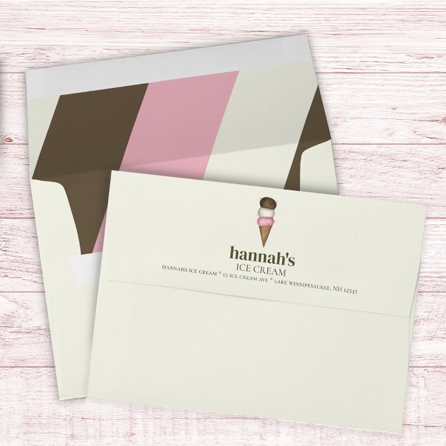 Business Stationery Ice Cream Custom  Envelope (Ice Cream Business Logo custom envelope)