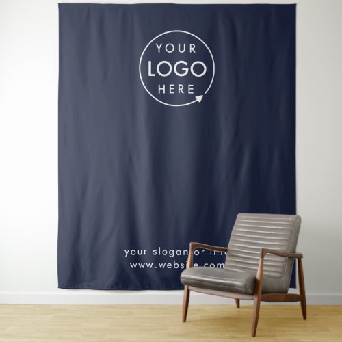 Business Step and Repeat Navy Blue Photo Backdrop 