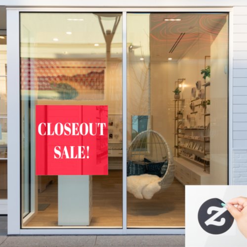 Business Store Closeout Sale Red White Sign