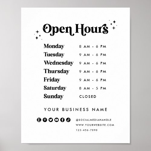 Business Store Open Hours Vintage Shop Sign