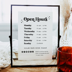 Business Store Open Hours Vintage Shop Sign