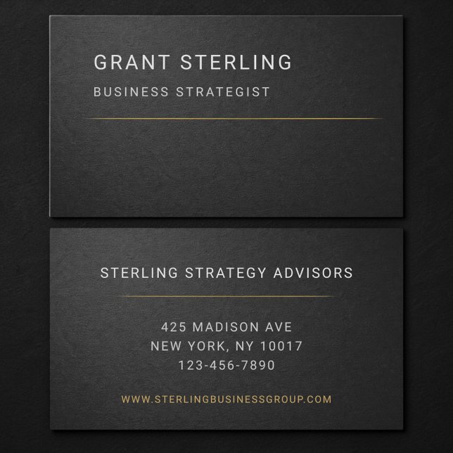 Business Strategist Black Professional  Card (Creator Uploaded)
