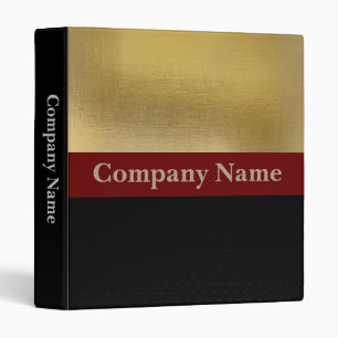 Business stylish gold and black customisable logo 3 ring binder