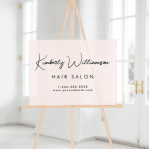 Business Stylish Signature Script Pink Frosted Acrylic Sign