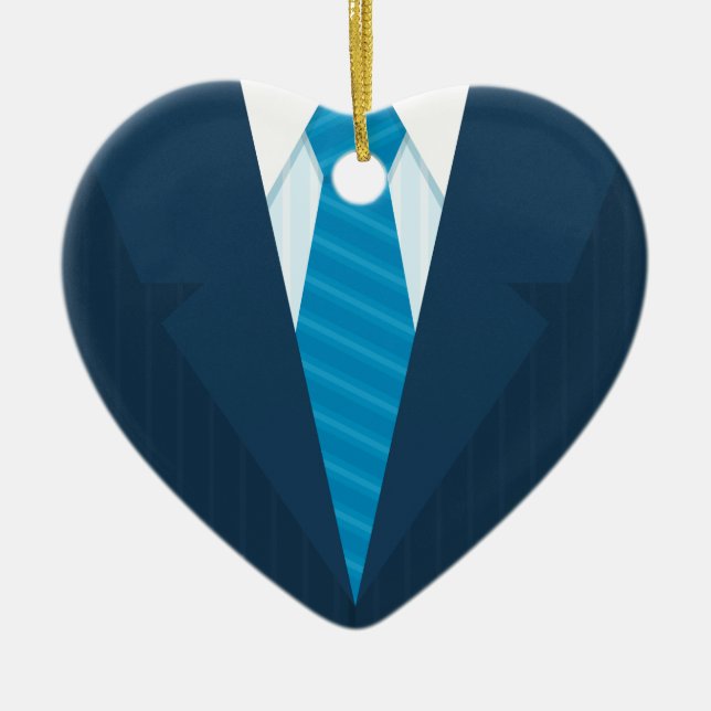 Business suit & tie ceramic ornament (Front)