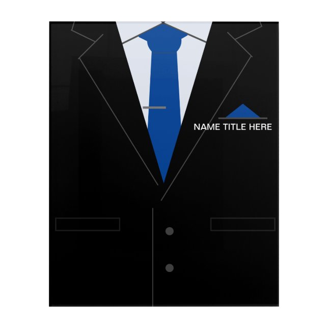 Business Suit Your Name Personalized Acrylic Print (Front)