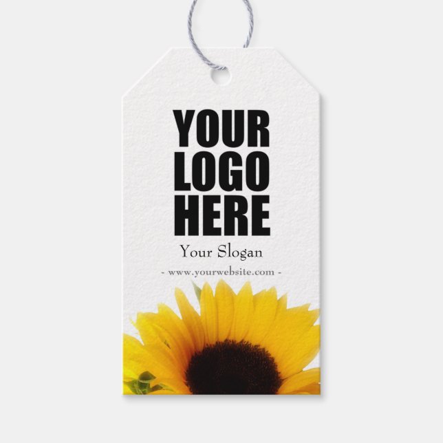 Business Sunflower Floral  Gift Tags (Front)