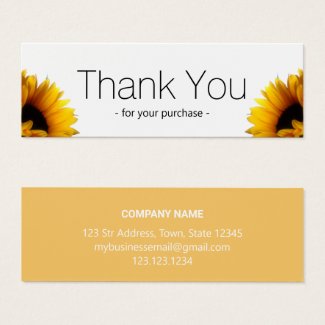 Business Sunflower Thank You Insert Card