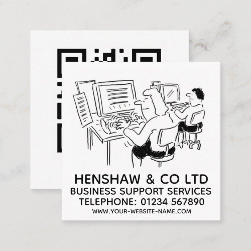 Business Support Services Promotional Square Business Card