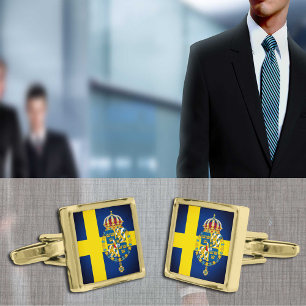 Business Sweden & Swedish Flag fashion / sports Cufflinks