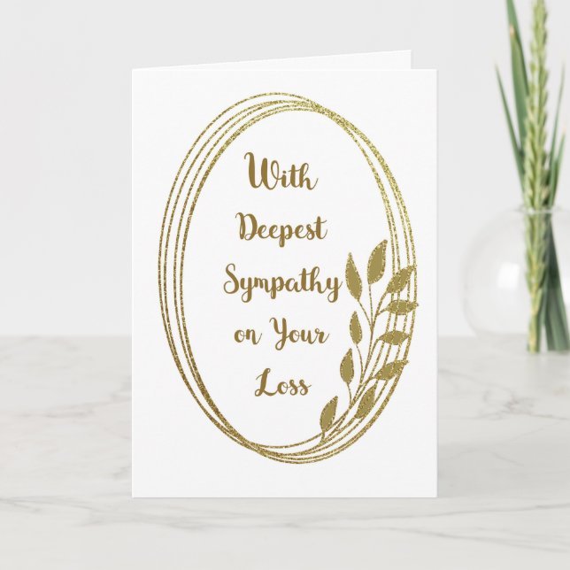 Business Sympathy Gold Look Leaf Card (Front)