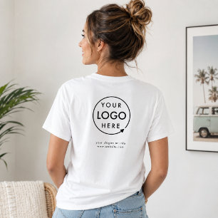 Business T-Shirt   Custom Logo Back Staff Shirts