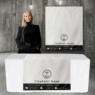 Business Table Runner Banner Linen Logo Social  Tapestry