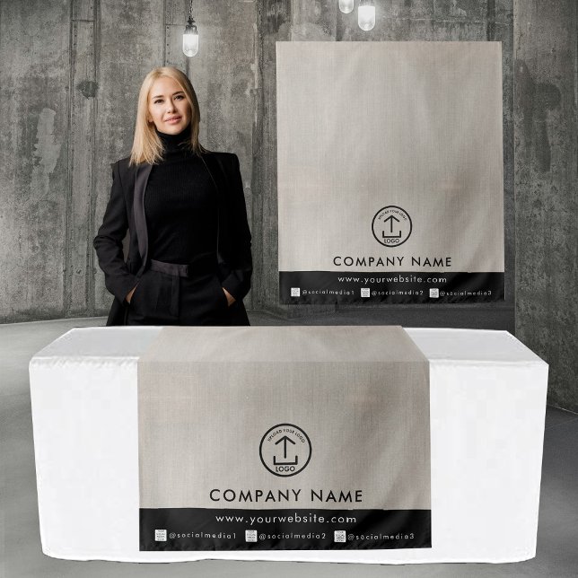 Business Table Runner Banner Linen Logo Social  Tapestry (Business Table Runner Banner Linen Logo Social Tapestry)