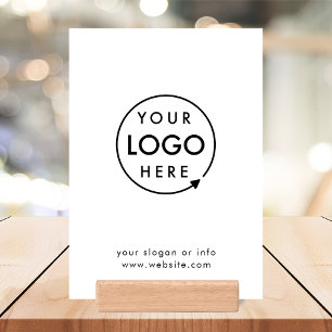  Business Tabletop Sign   Branded Wood Block Stand