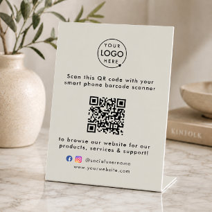 Business Tabletop Sign QR Promotional Display