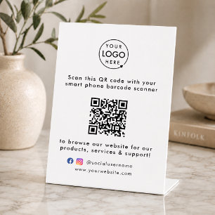 Business Tabletop Sign QR Promotional Display