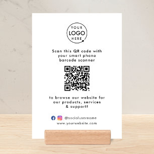 Business Tabletop Sign QR Promotional Display Holder