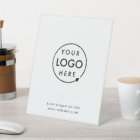 Business Tabletop Sign | White Logo Pedestal Sign