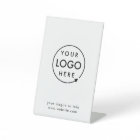 Business Tabletop Sign | White Logo Pedestal Sign