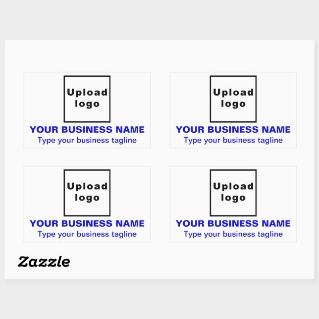 Business Tagline Blue Texts on White Rectangular Sticker (Sheet)