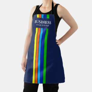 Business Tagline Modern Vertical Stripes Blue Apron