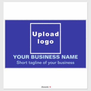 Business Tagline on Blue Large Rectangle Vinyl Sticker
