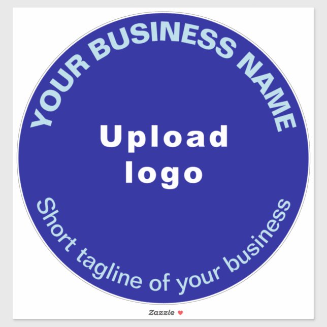 Business Tagline on Blue Large Round Vinyl Sticker (Sheet)