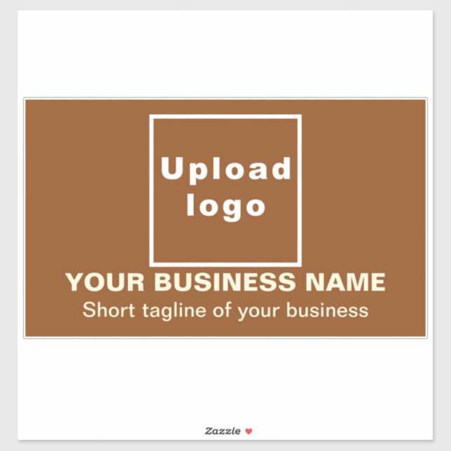 Business Tagline on Brown Large Rectangle Vinyl Sticker (Sheet)