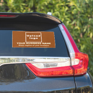 Business Tagline on Brown Large Rectangle Vinyl Sticker